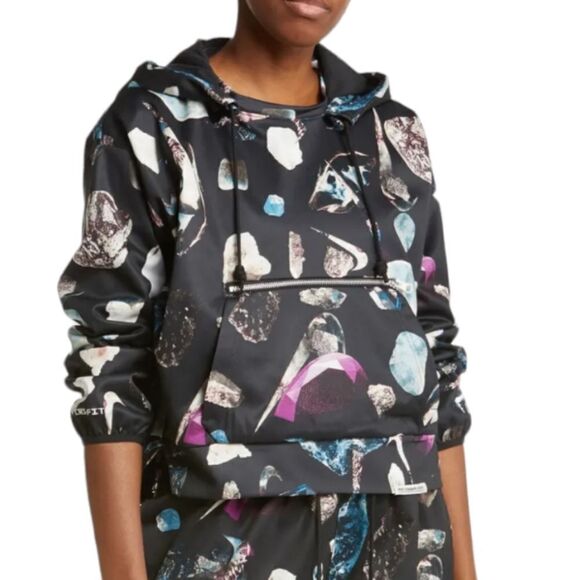 NIKE dri-fit standard issue crystals pullover boxy hoodie L - Picture 1 of 11